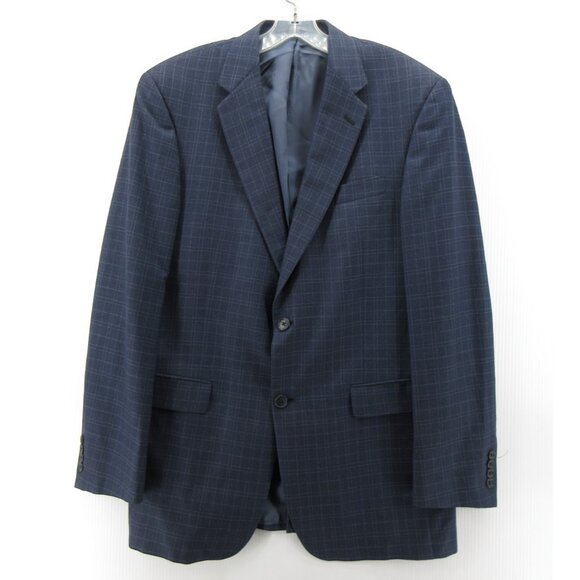 VINTAGE Hart Schaffner Marx Sport Coat 41 Long Blazer Wool Plaid USA * - Picture 1 of 16